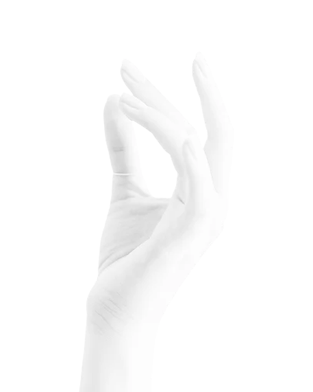 Hand med elegant böjda fingrar